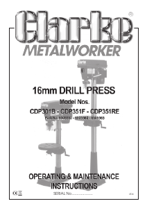 Manual Clarke CDP351RE Drill Press