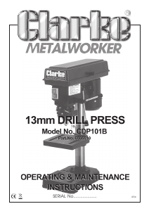 Manual Clarke CDP101B Drill Press