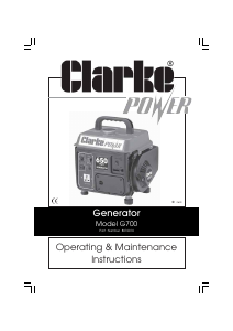 Manual Clarke G700 Generator