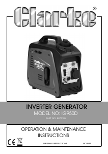 Handleiding Clarke IG950D Generator