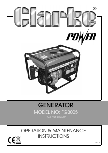 Manual Clarke FG3005 Generator