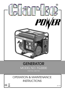 Manual Clarke FG3000 Generator