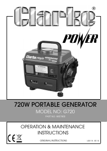 Manual Clarke G720 Generator