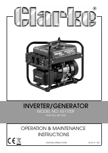Handleiding Clarke IG1700F Generator