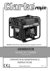 Handleiding Clarke IG3500F Generator