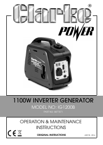 Manual Clarke IG1200B Generator