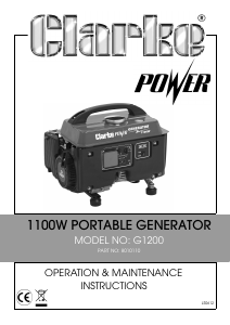 Manual Clarke G1200 Generator