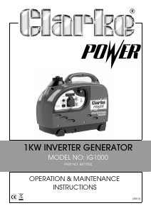 Handleiding Clarke IG1000 Generator