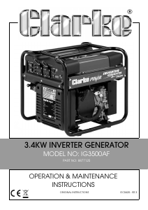 Handleiding Clarke IG3500AF Generator