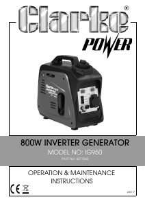 Handleiding Clarke IG950 Generator