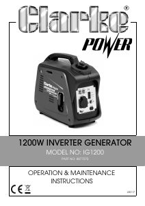Manual Clarke IG1200 Generator