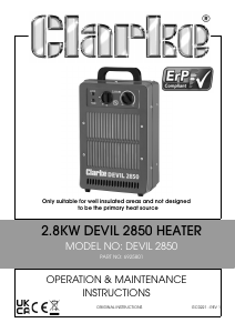 Manual Clarke Devil 2850 Heater