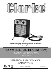 Manual Clarke Devil 3003 Heater