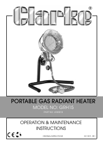 Manual Clarke GRH15 Heater