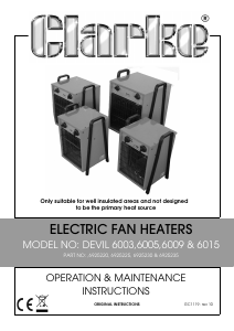 Manual Clarke Devil 6002 Heater