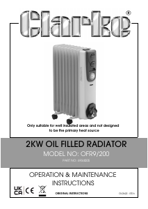 Manual Clarke OFR9/200 Heater