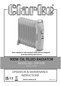 Manual Clarke OFR9/90 Heater