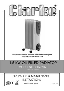 Handleiding Clarke OFR7/150 Kachel