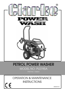 Manual Clarke PLS195A Pressure Washer