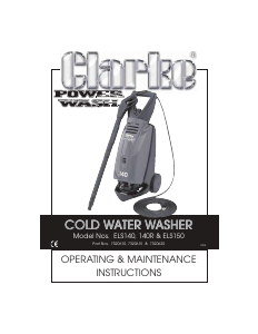 Manual Clarke ELS140R Pressure Washer