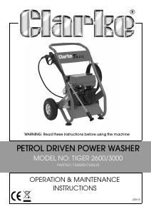 Manual Clarke Tiger 3000 Pressure Washer