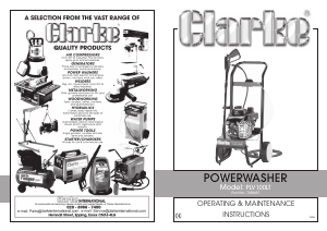 Manual Clarke PLV100LT Pressure Washer