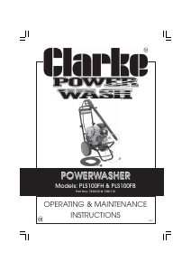 Manual Clarke PLS100FH Pressure Washer