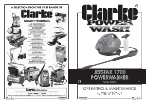 Manual Clarke Jetstar 1700 Pressure Washer