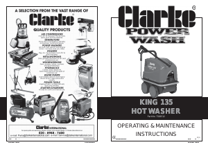 Manual Clarke King 135 Pressure Washer