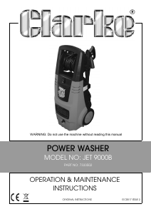 Manual Clarke JET 9000B Pressure Washer