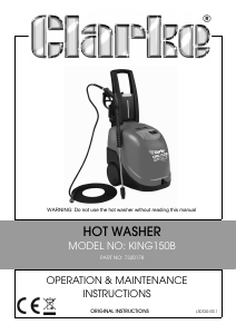 Manual Clarke King 150B Pressure Washer