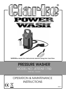 Manual Clarke Jetstar 1750 Pressure Washer
