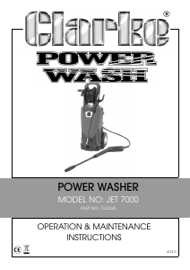 Manual Clarke JET 7000 Pressure Washer