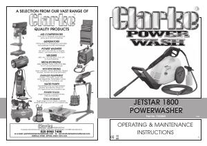 Manual Clarke Jetstar 1800 Pressure Washer