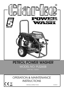 Manual Clarke PLS265B Pressure Washer