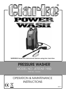 Manual Clarke Jetstar 1900 Pressure Washer