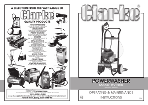 Manual Clarke PLV100LB Pressure Washer