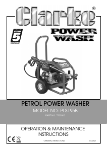 Manual Clarke PLS195B Pressure Washer