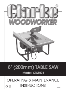 Manual Clarke CTS800B Table Saw