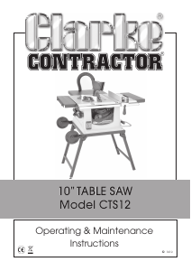 Manual Clarke CTS12 Table Saw