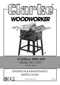 Manual Clarke CTS17 Table Saw
