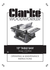 Manual Clarke CTS10PLM Table Saw