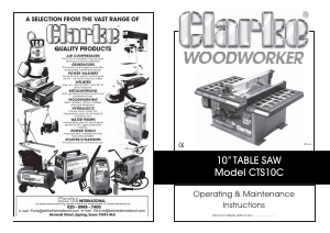 Manual Clarke CTS10C Table Saw