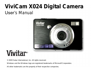 Handleiding Vivitar ViviCam X024 Digitale camera