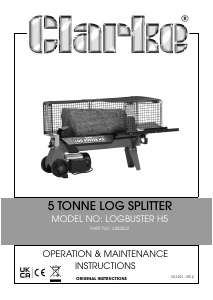 Manual Clarke Log Buster H5 Wood Splitter