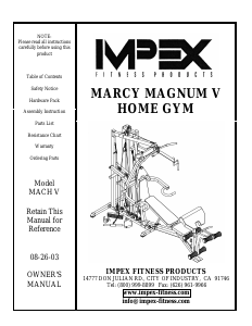 Handleiding Impex MAGNUM V Fitnessapparaat