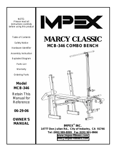Handleiding Impex MCB-346 Fitnessapparaat