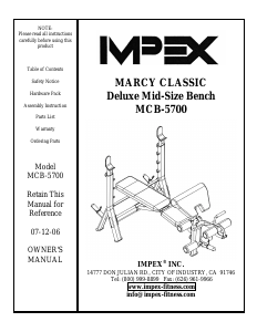 Handleiding Impex MCB-5700 Fitnessapparaat