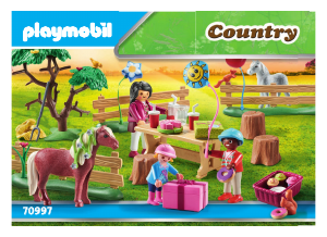 Manual Playmobil set 70997 Riding Stables Pony farm birthday party