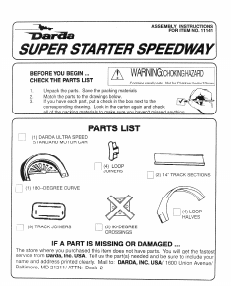 Manual Darda 11141 Super Starter Speedway Race Track